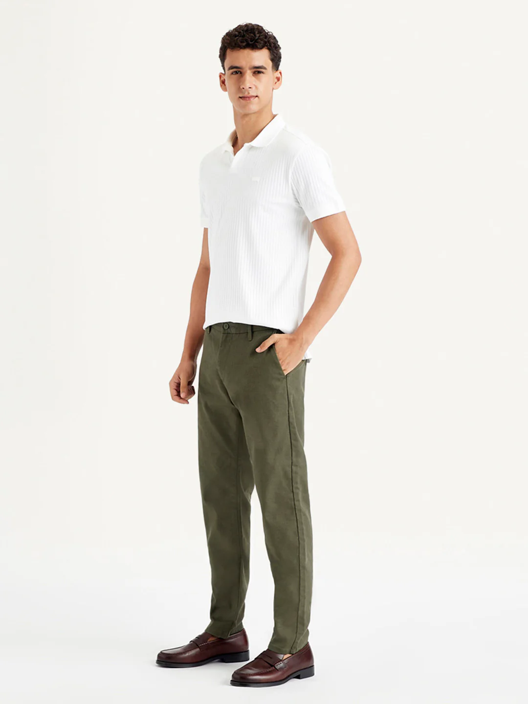 Men's Green Tapered Chinos - Image 3