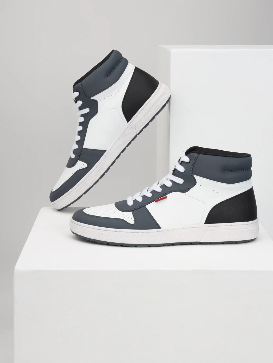 Men's Grey Colorblock Sneakers - Image 7
