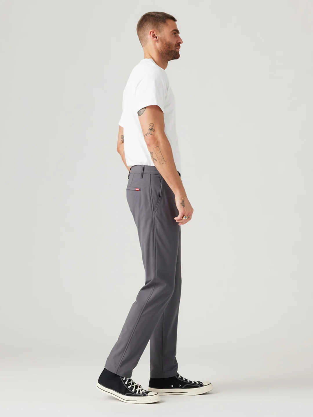 Men's Grey Regular Fit Chinos - Image 2