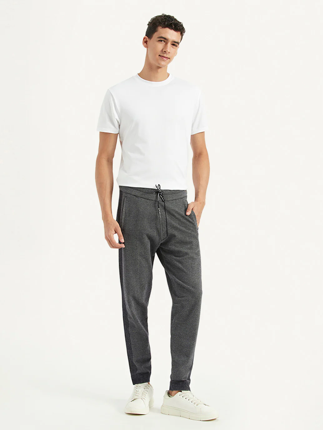 Men's Grey Regular Fit Jogger - Image 2