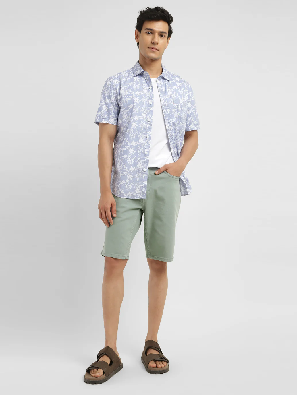 Men's Grey Regular Fit Shorts - Image 2