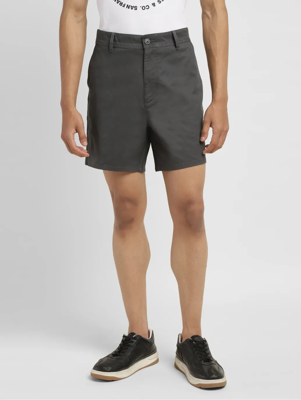 Men's Grey Regular Fit Shorts - Image 2