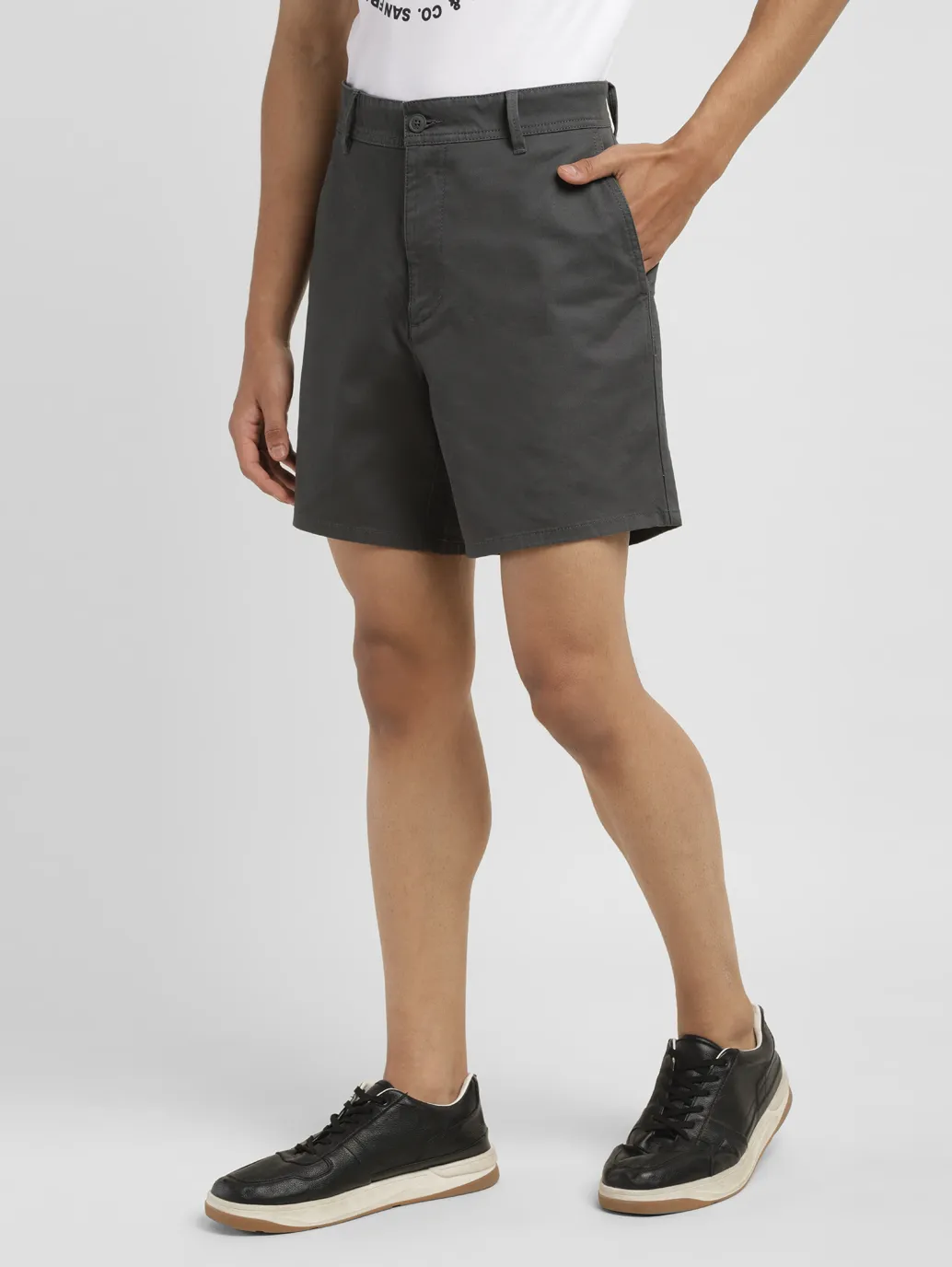 Men's Grey Regular Fit Shorts - Image 4