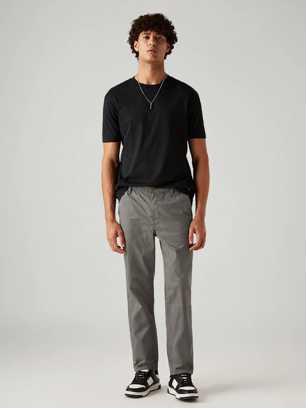 Men's Grey Relaxed Fit Mid Rise Tech Pant - Image 6