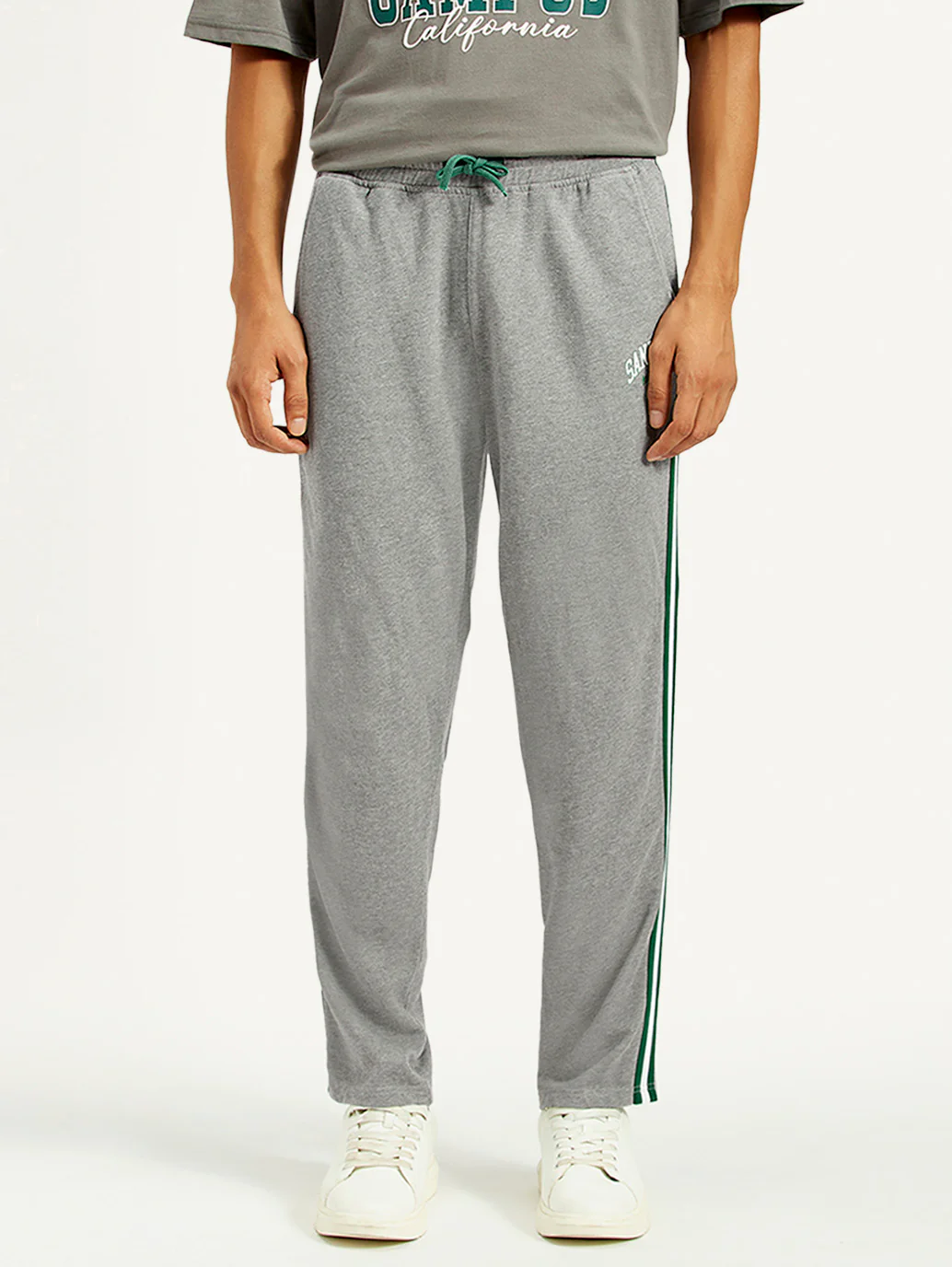 Men's Grey Relaxed Fit Track Pants - Image 2