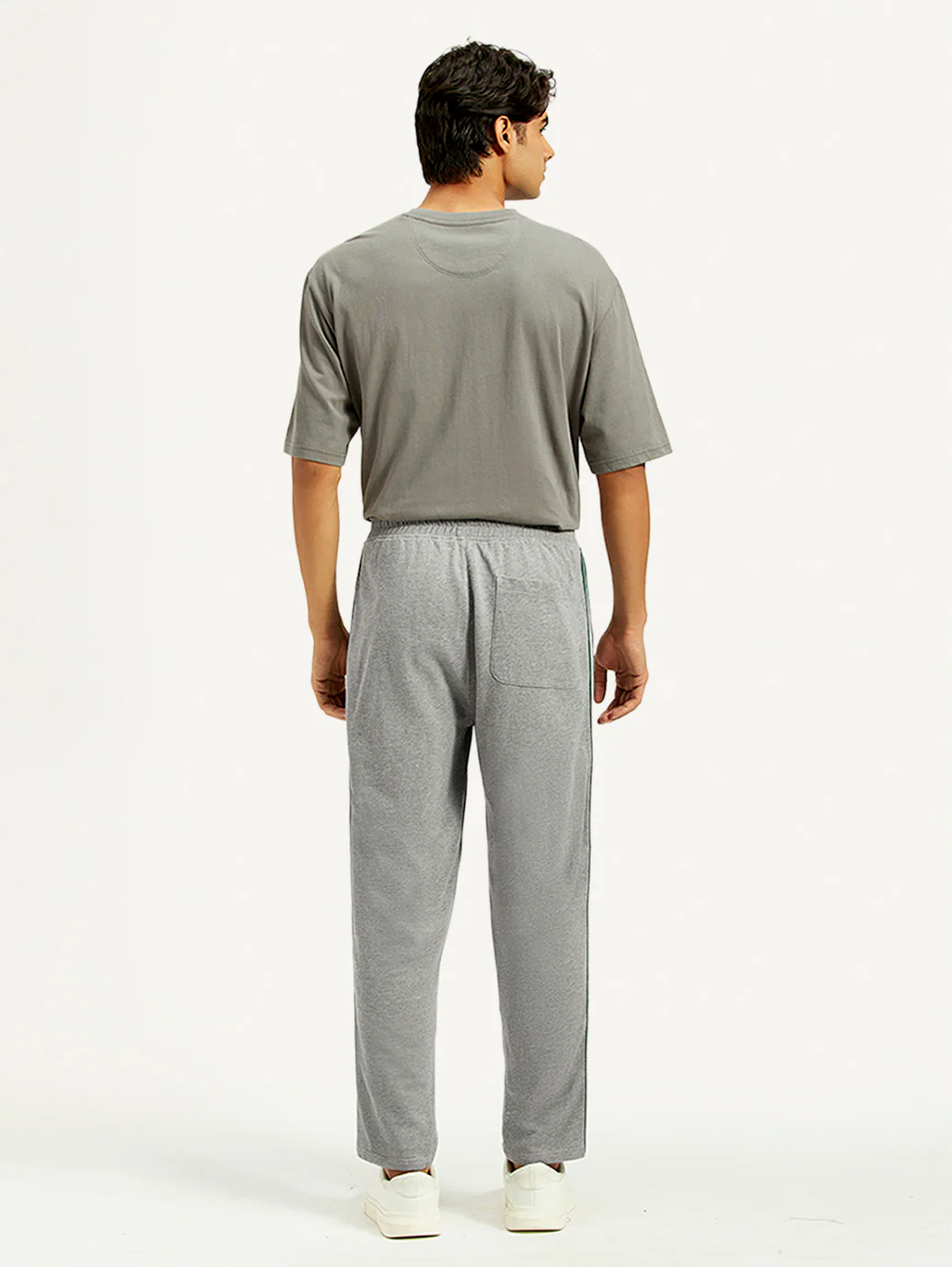 Men's Grey Relaxed Fit Track Pants - Image 3