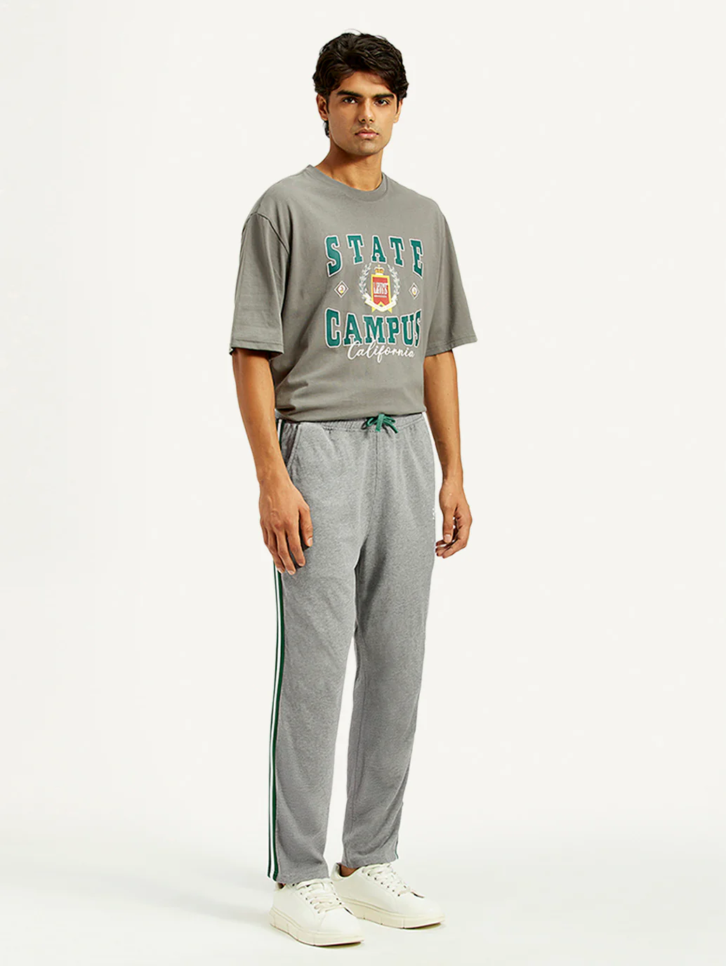 Men's Grey Relaxed Fit Track Pants - Image 6