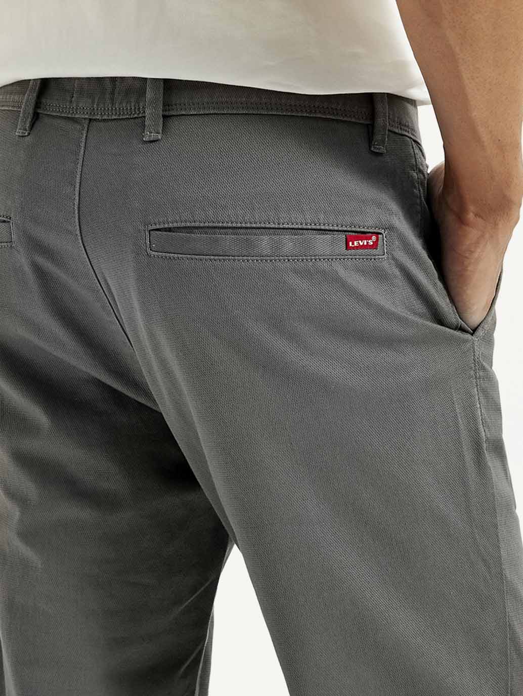 Men's Grey Authentic Straight Fit Chino Pants - Image 4