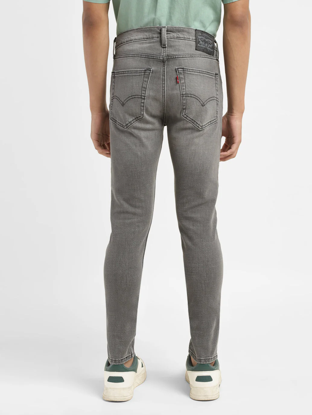 Men's Grey Skinny Fit Mid Rise Jeans - Image 3