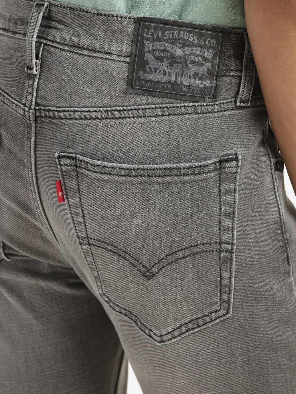 Men's Grey Skinny Fit Mid Rise Jeans - Image 6