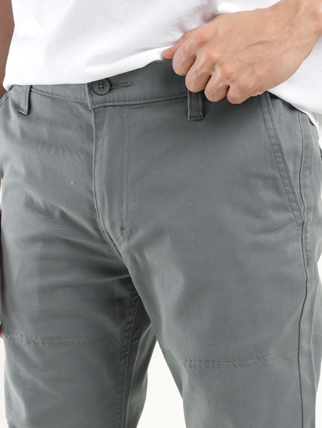 Men's Grey Slim Fit Chinos - Image 5