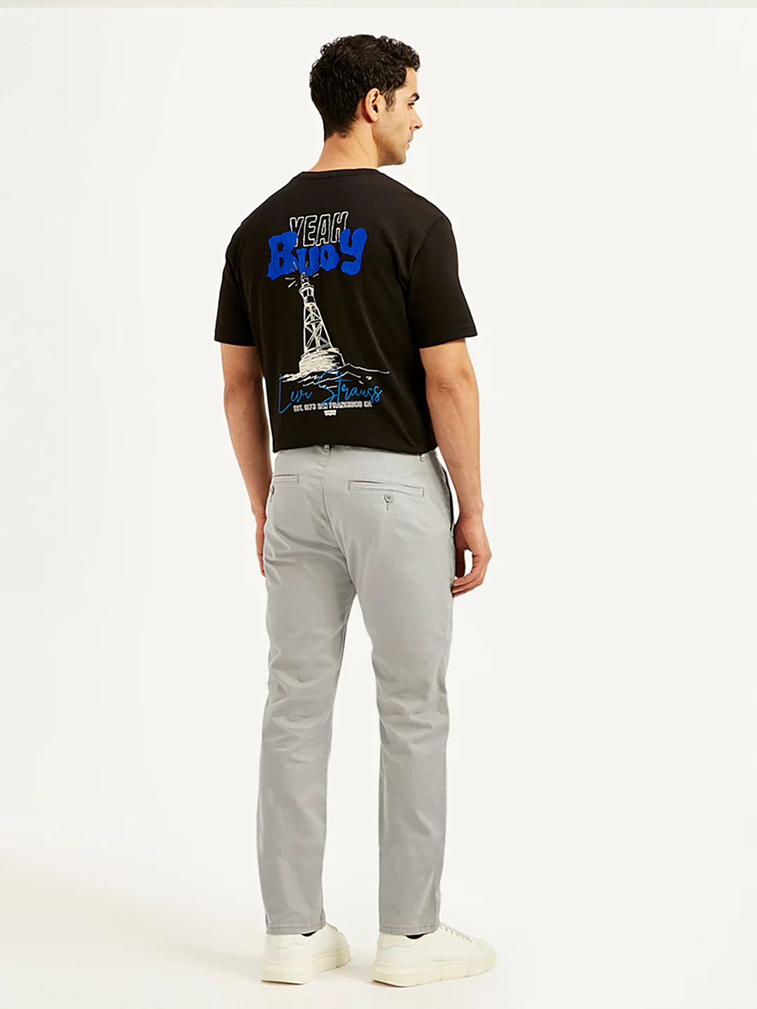 Men's Grey Slim Fit Chinos - Image 3