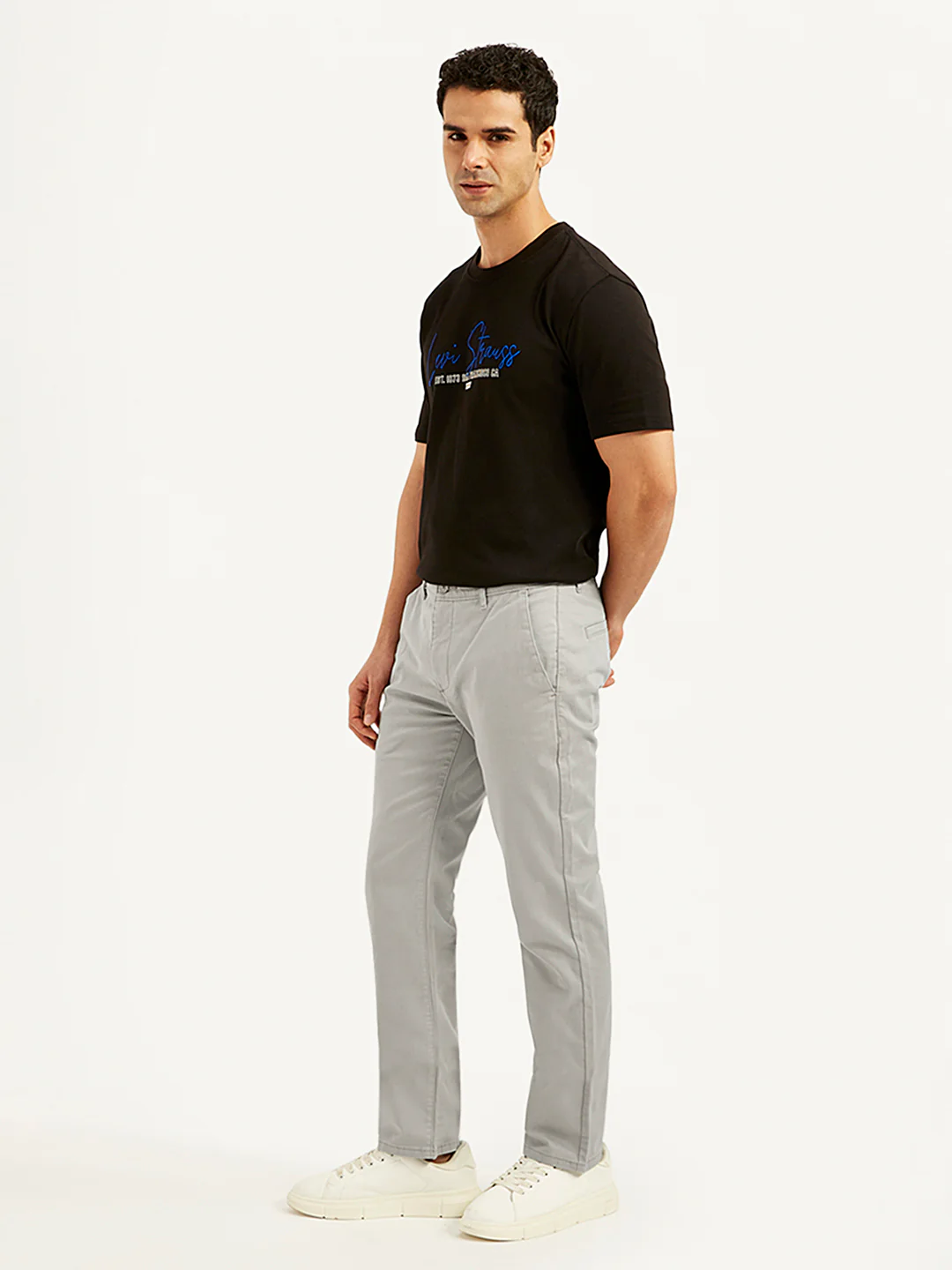 Men's Grey Slim Fit Chinos - Image 4