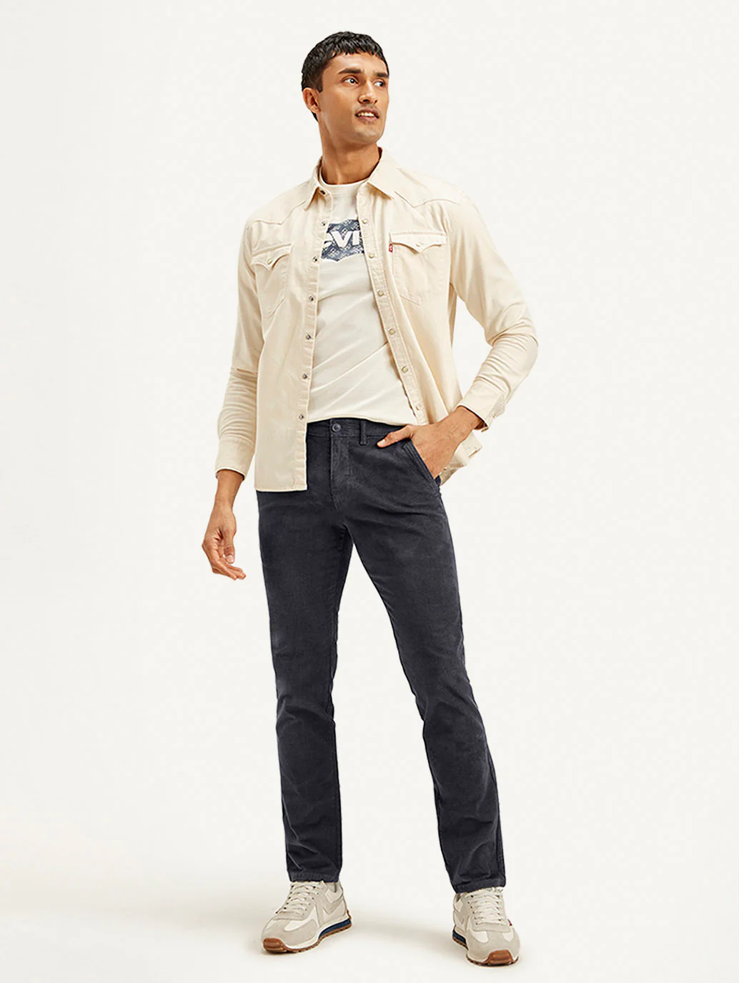 Men's Charcoal Grey Slim Fit Chinos - Image 2