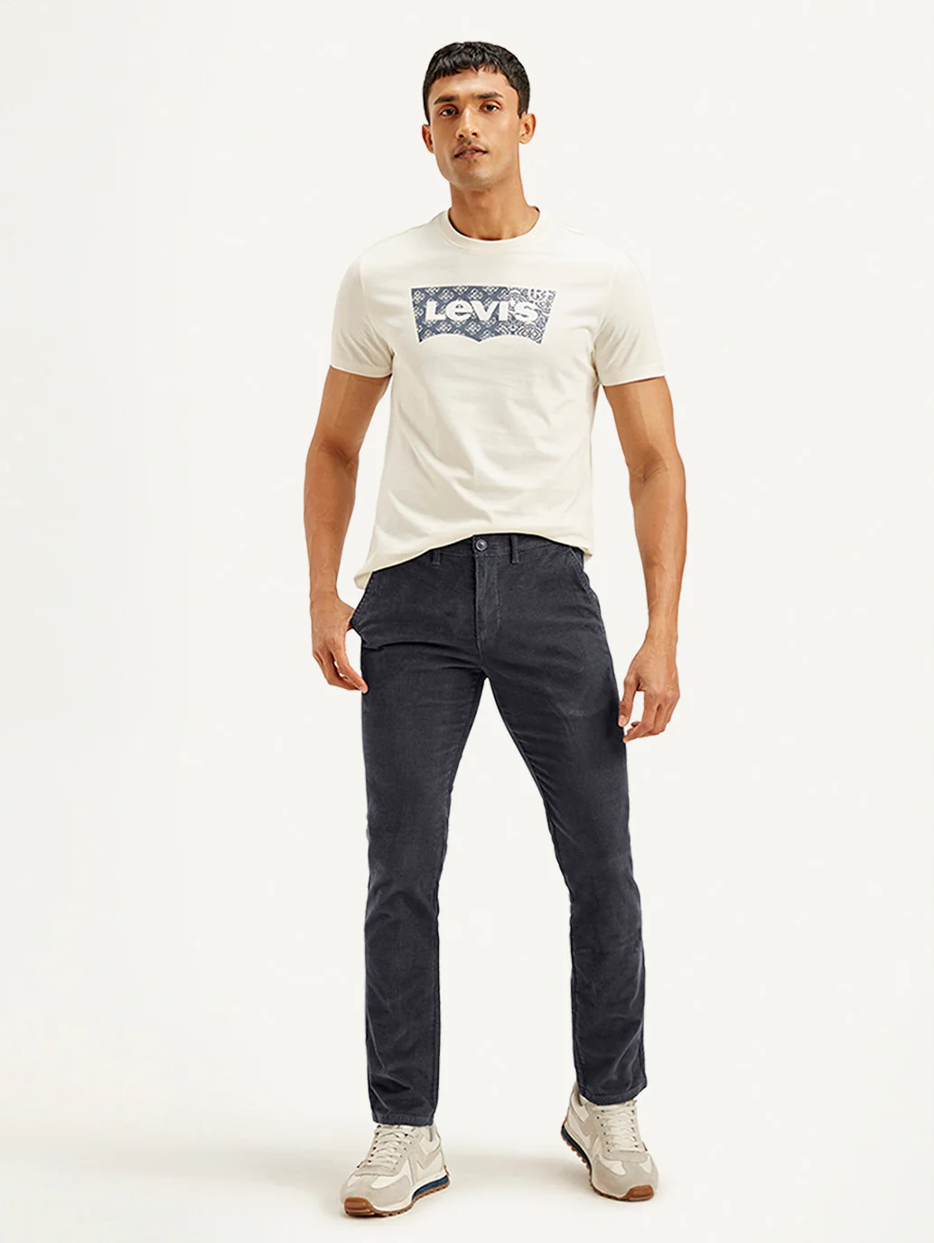 Men's Charcoal Grey Slim Fit Chinos - Image 3