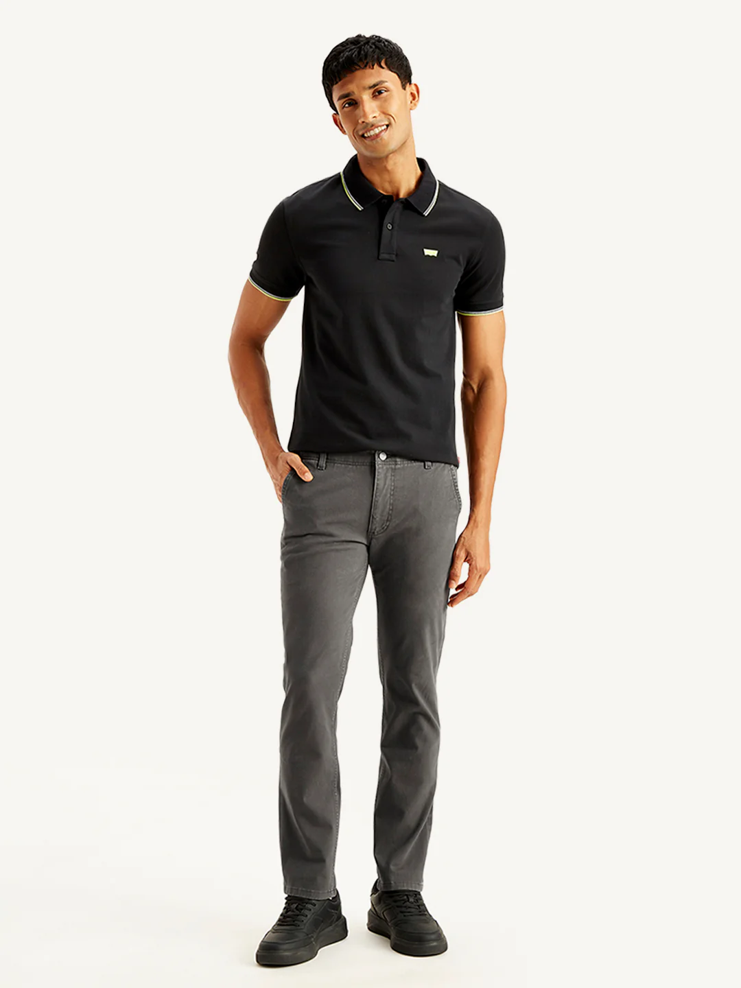 Men's Grey Slim Fit Chinos - Image 2