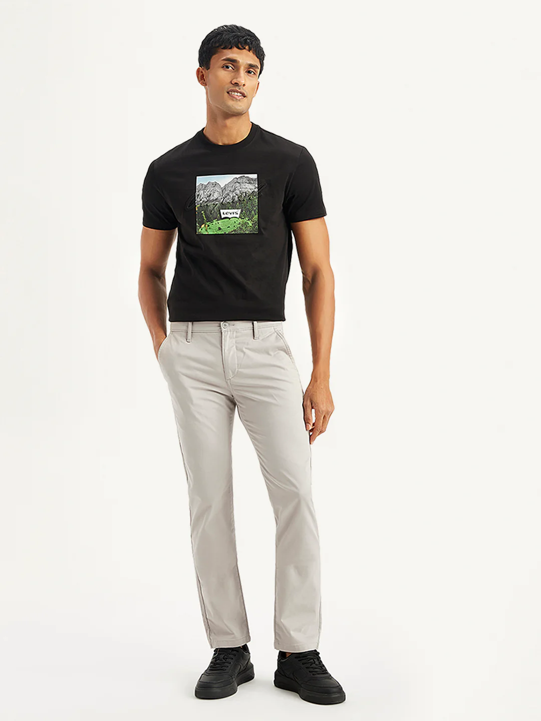 Men's Grey Slim Fit Chinos