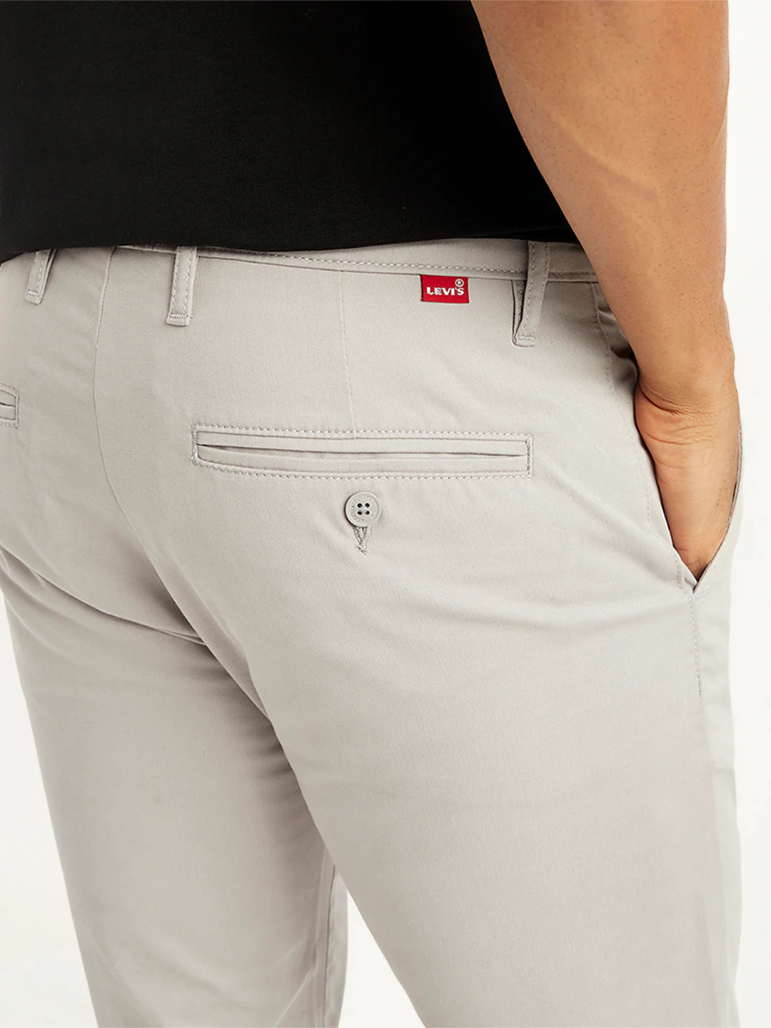 Men's Grey Slim Fit Chinos - Image 4