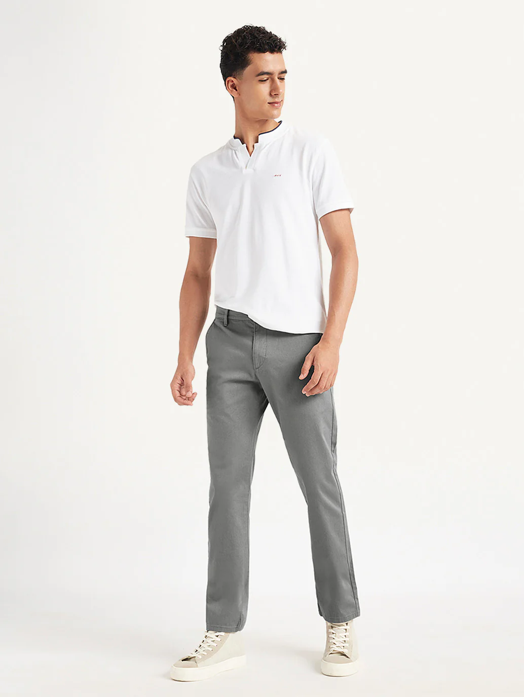 Men's Grey Slim Fit Chinos - Image 5