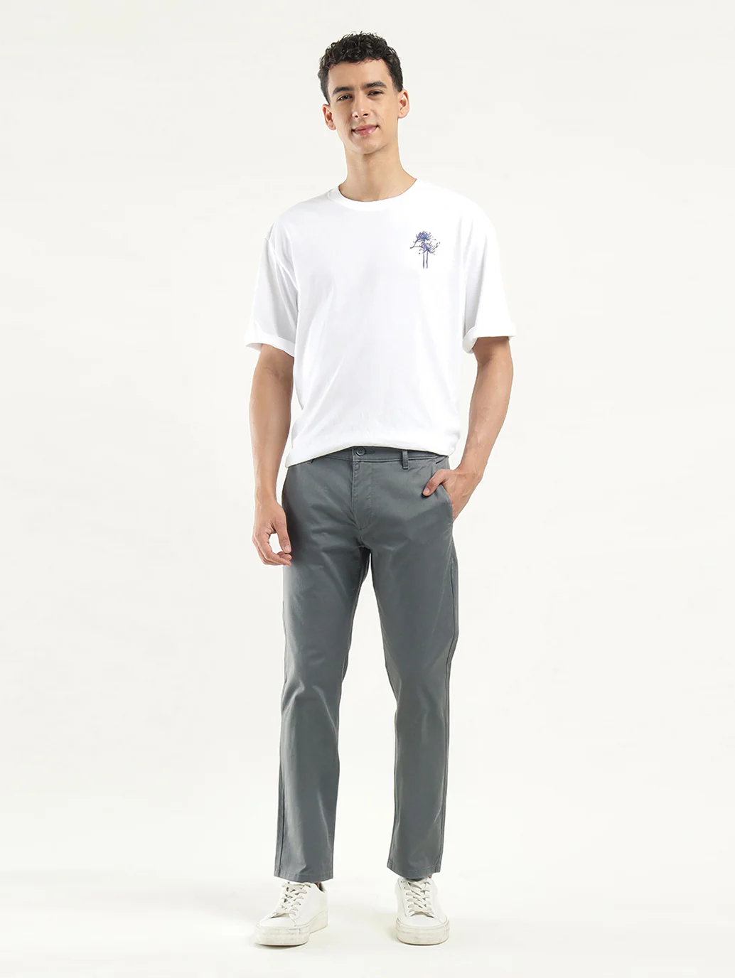 Men's Grey Slim Fit Chinos