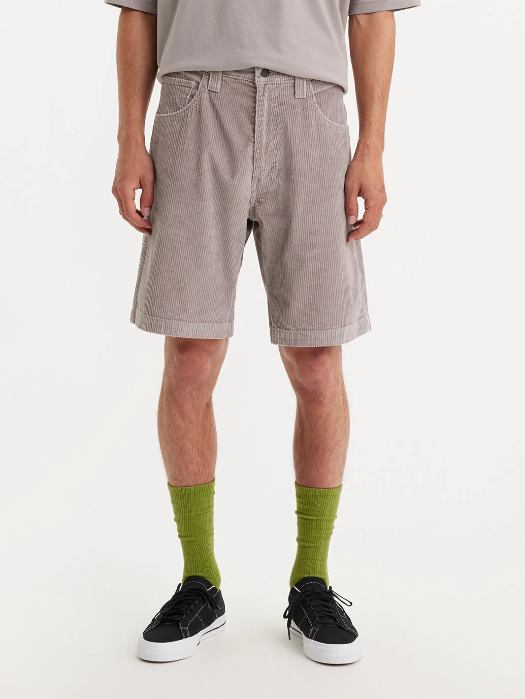 Men's Grey Slim Fit Shorts - Image 2
