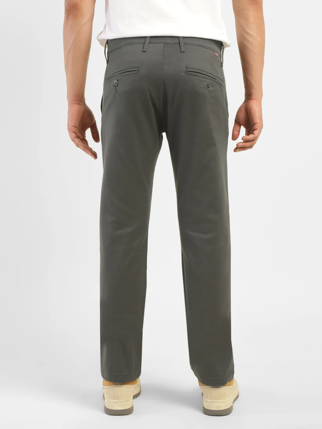 Men's Grey Slim Fit Trousers - Image 2