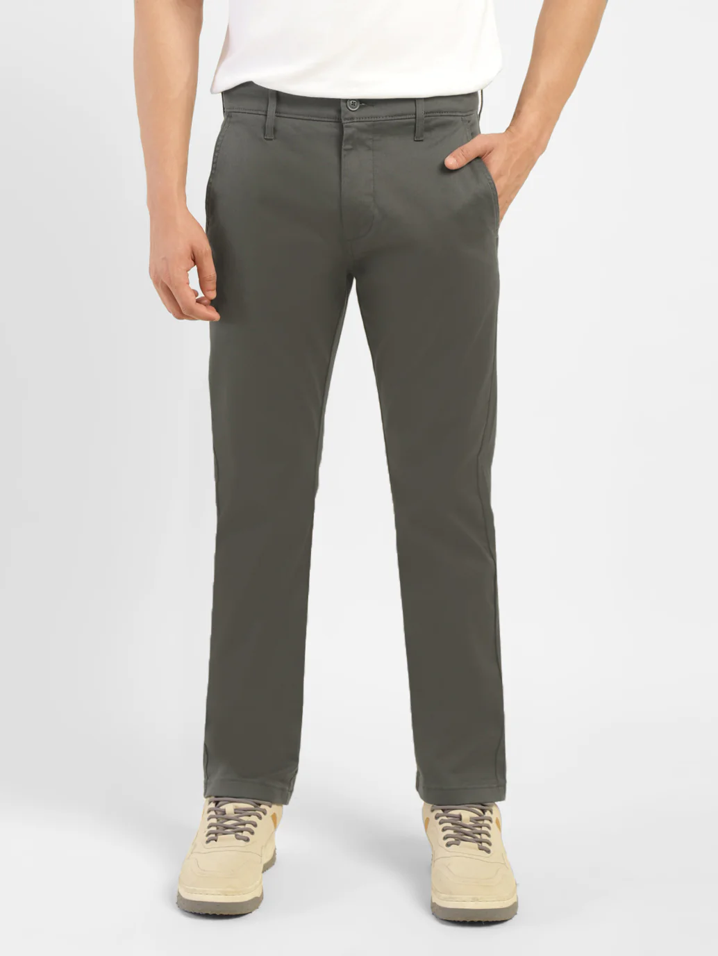 Men's Grey Slim Fit Trousers - Image 6