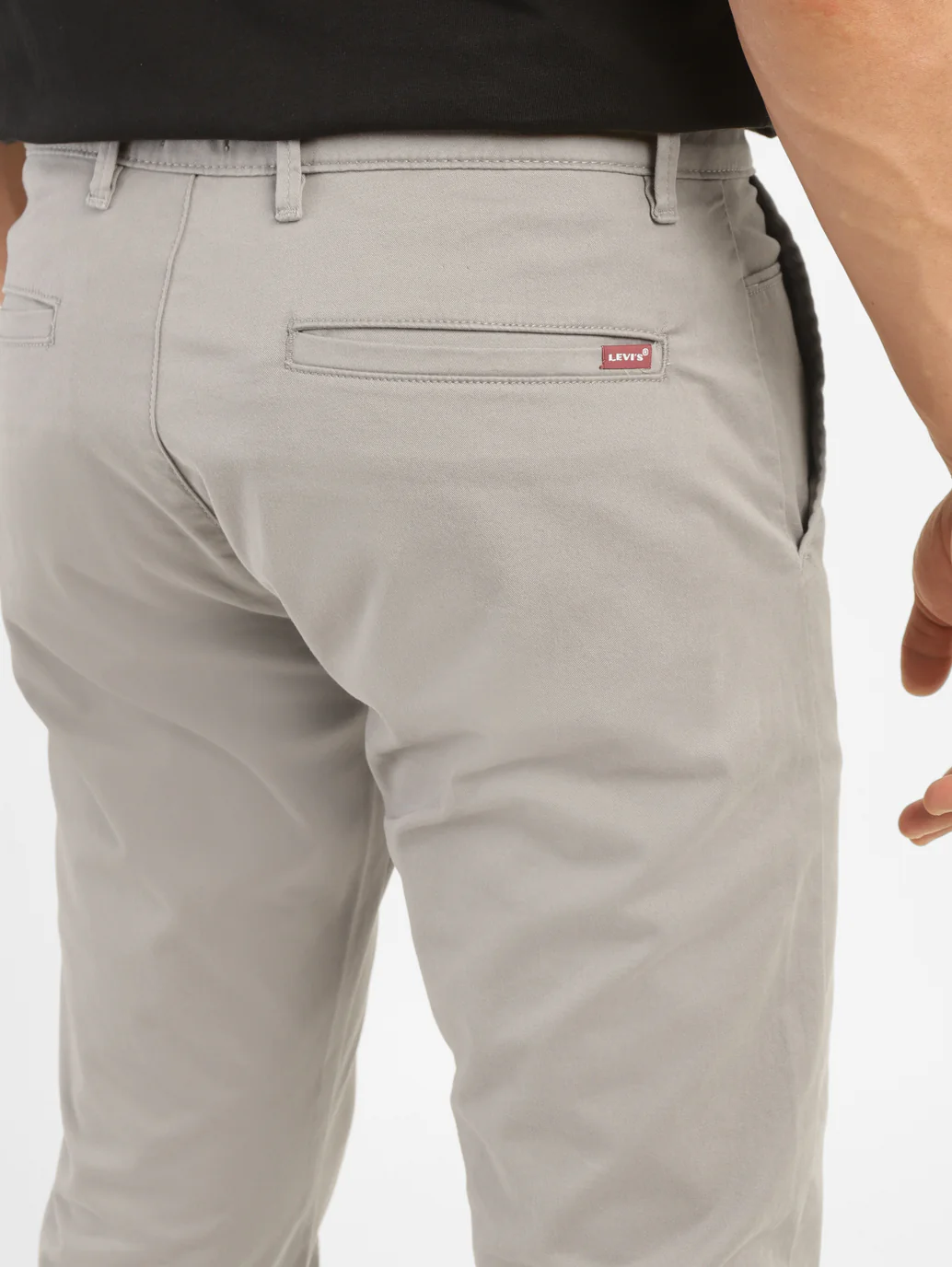 Men's Grey Slim Tapered Fit Chinos - Image 5