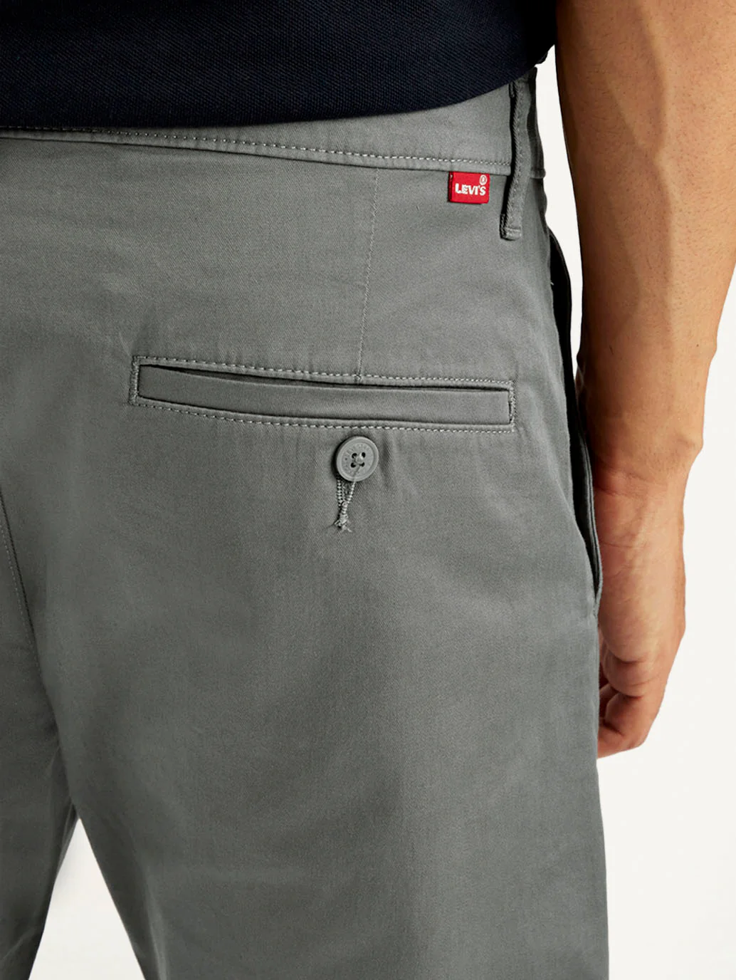 Men's Grey Slim Tapered Fit Chinos - Image 4