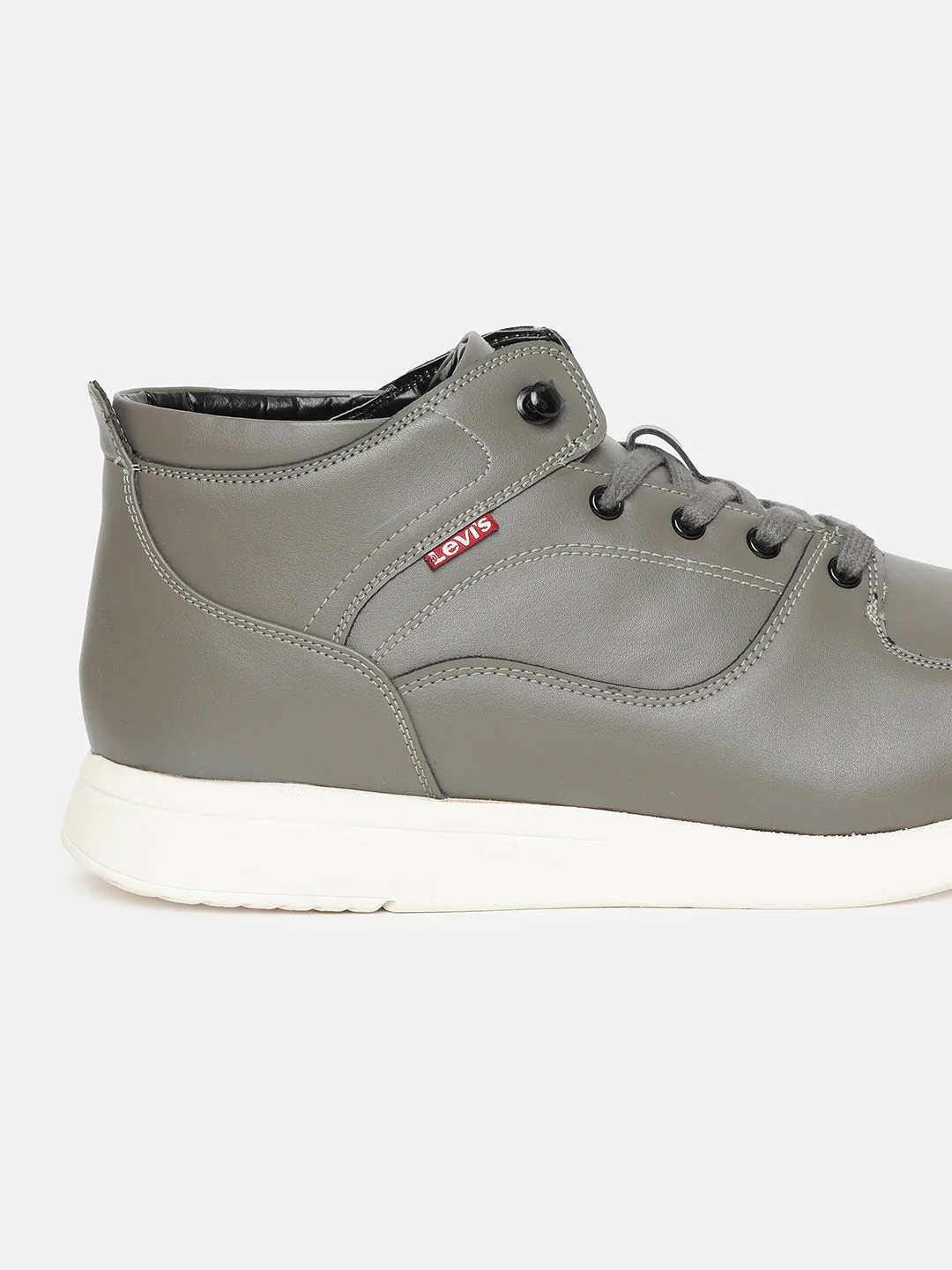 Men's Grey Solid Shoes - Image 2