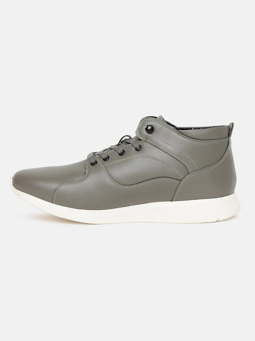Men's Grey Solid Shoes - Image 4