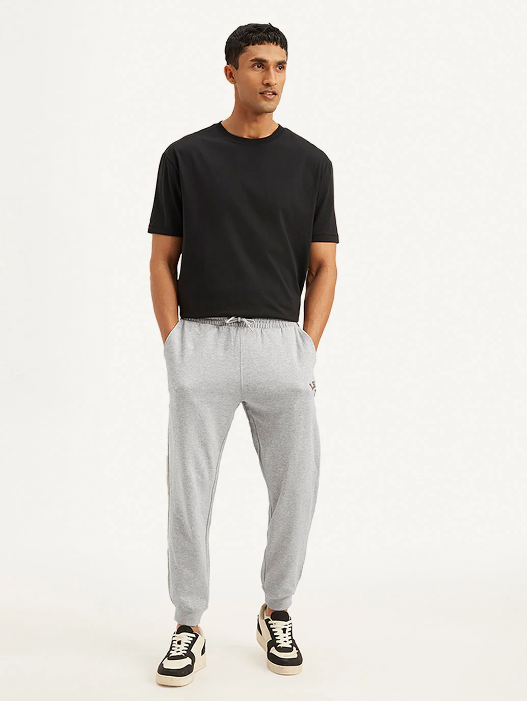 Men's Grey Solid Utility Joggers - Image 2