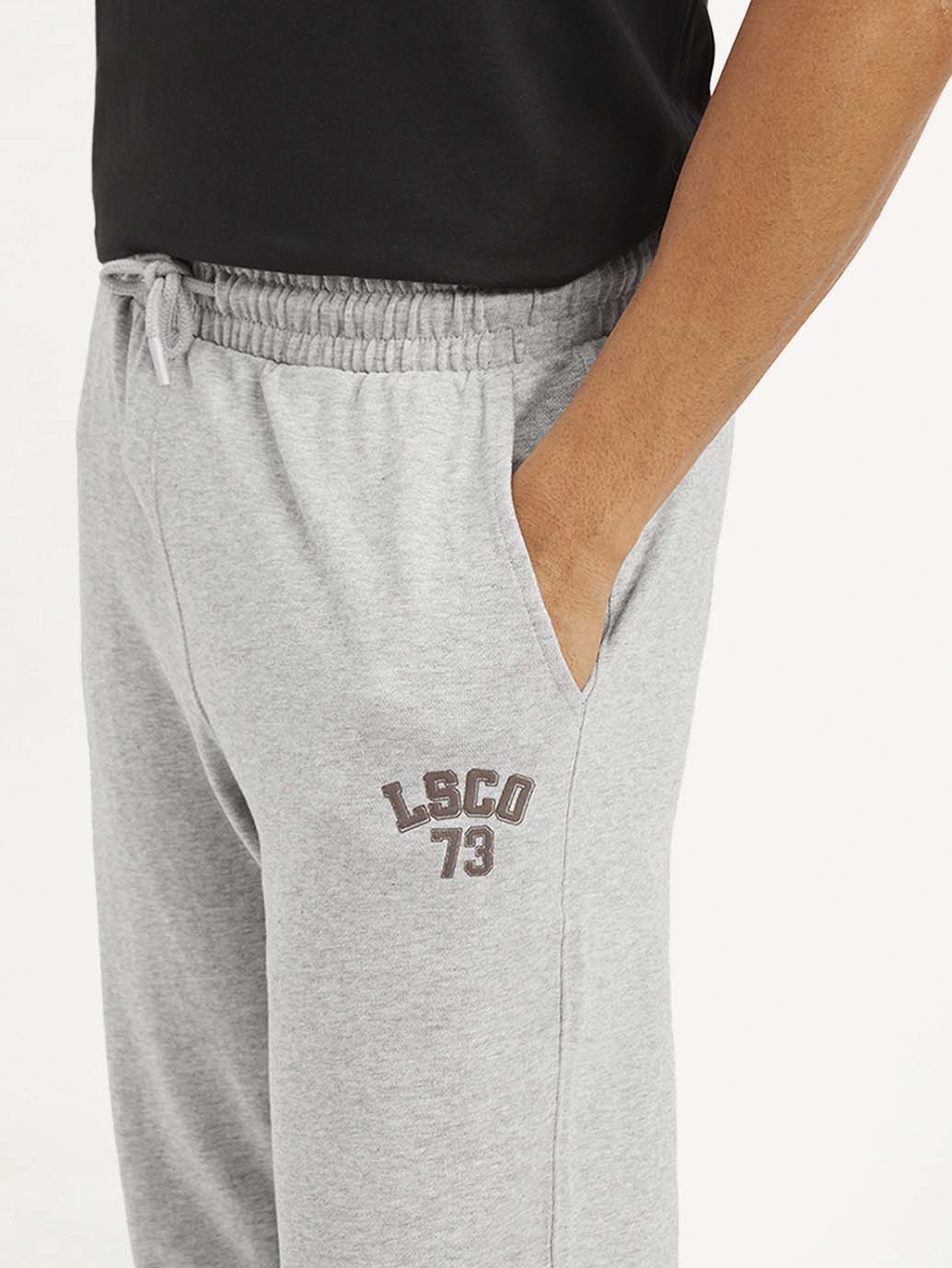 Men's Grey Solid Utility Joggers - Image 4