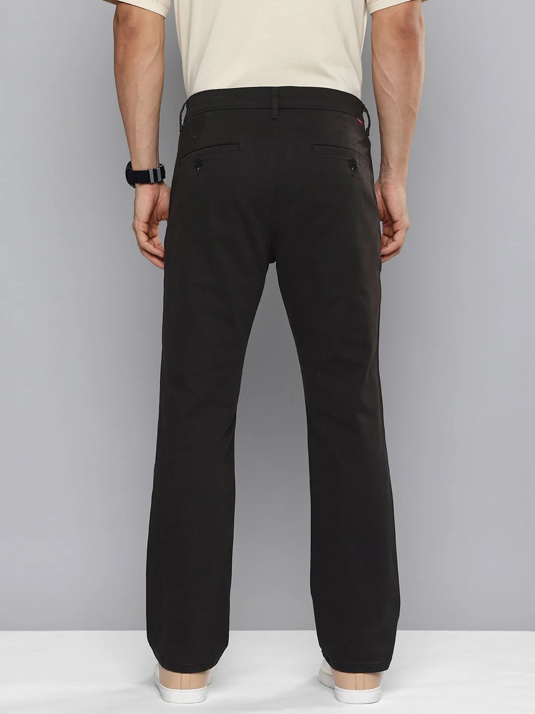 Men's Black Tapered Chinos - Image 4