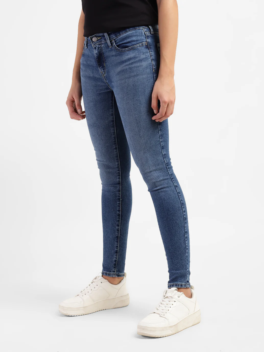 Women's 710 Blue Skinny Fit Mid Rise Jeans - Image 4