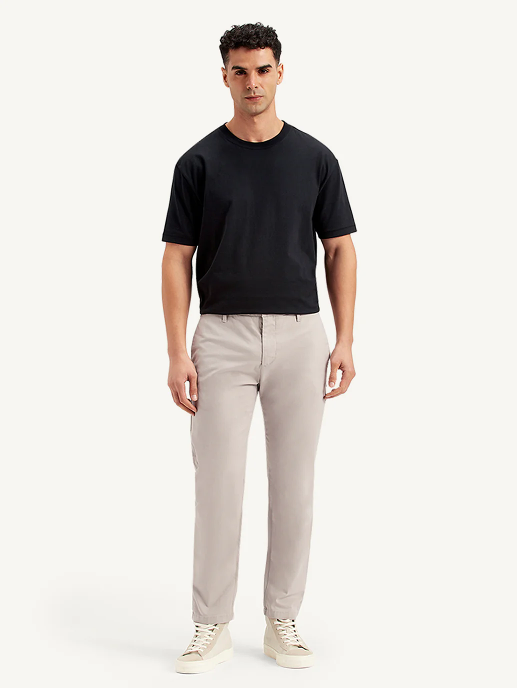Men's Grey Tapered Trousers - Image 2