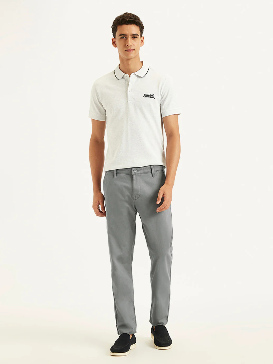 Men's Grey Tapered Trousers - Image 3