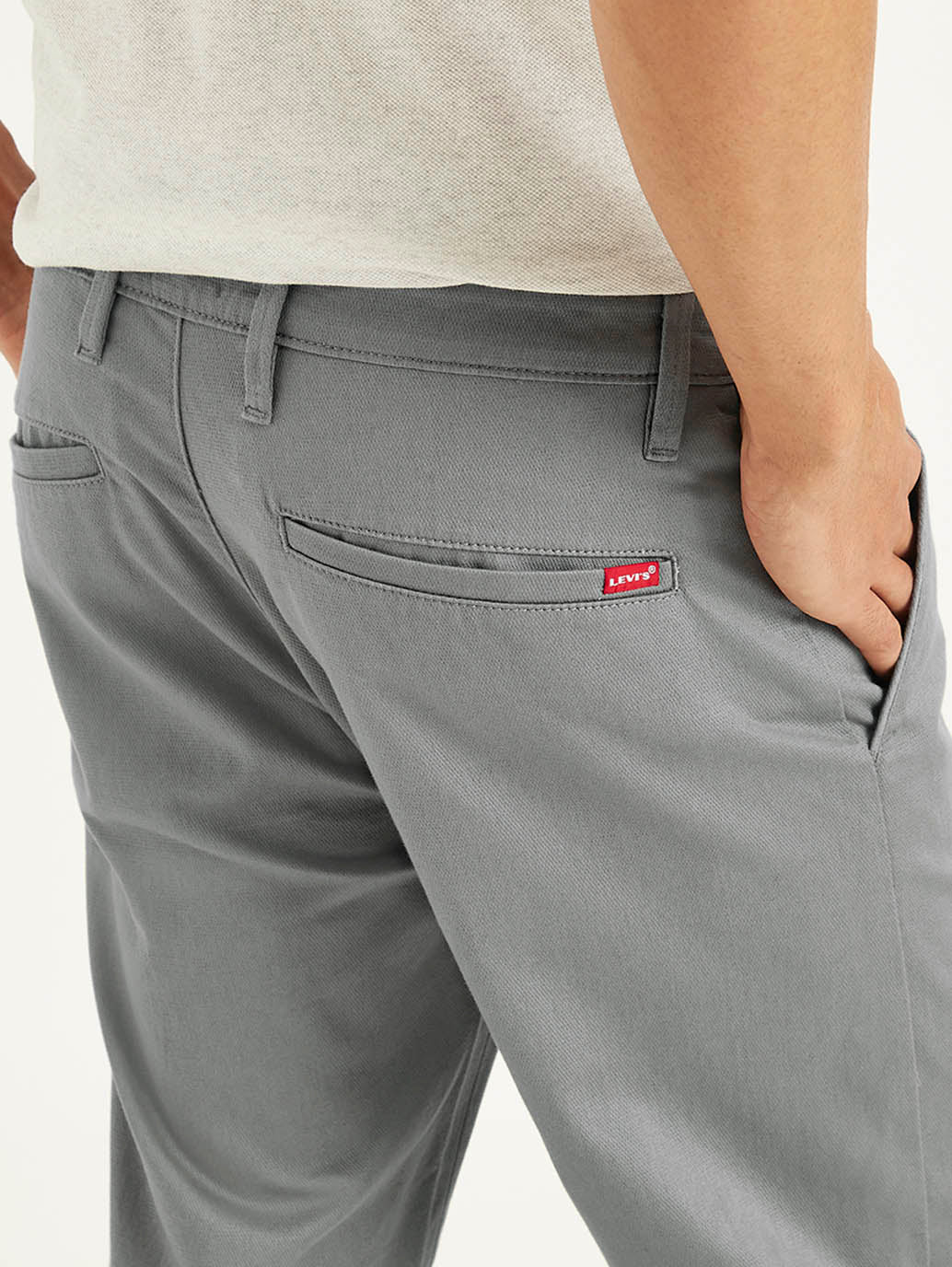 Men's Grey Tapered Trousers - Image 4