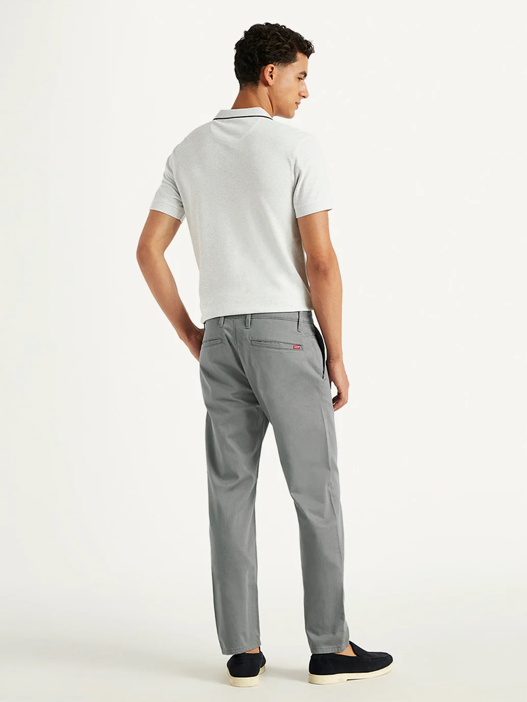 Men's Grey Tapered Trousers - Image 5
