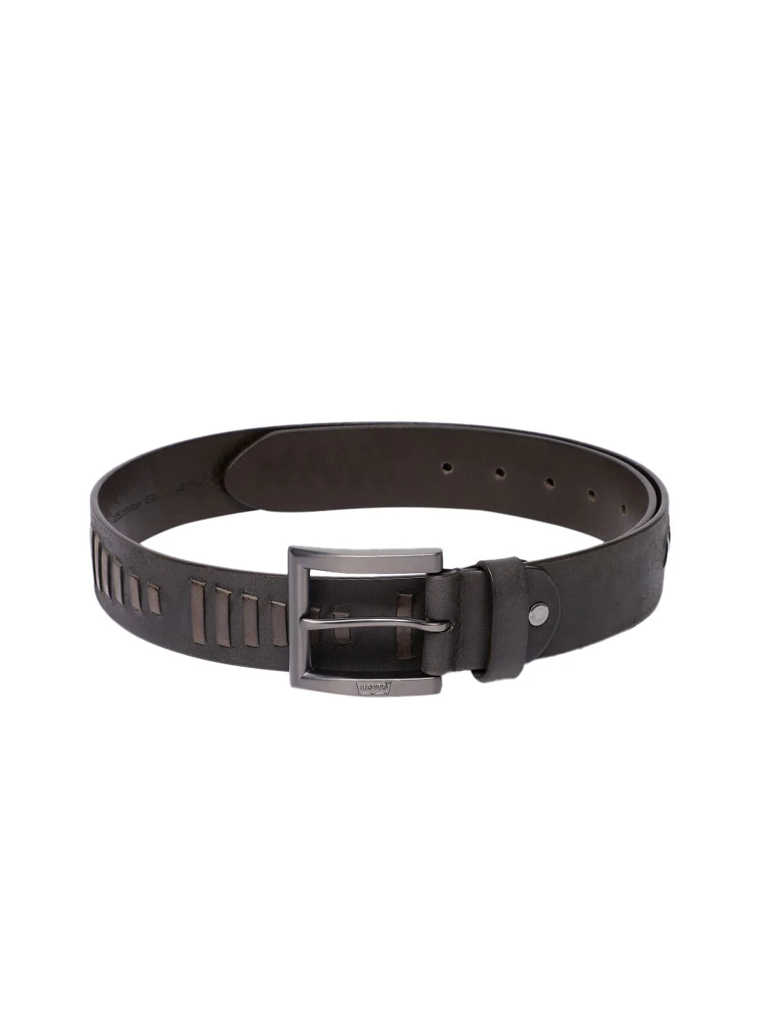 Men's Grey Textured Belt - Image 2