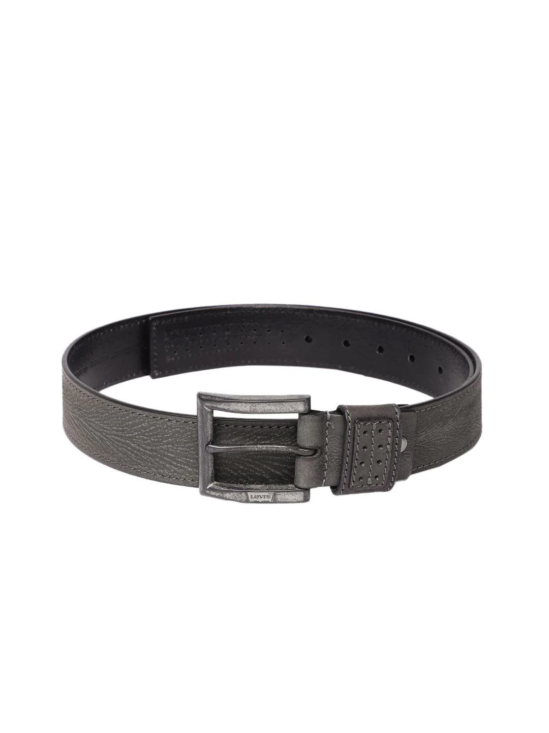 Men's Grey Textured Belt - Image 2