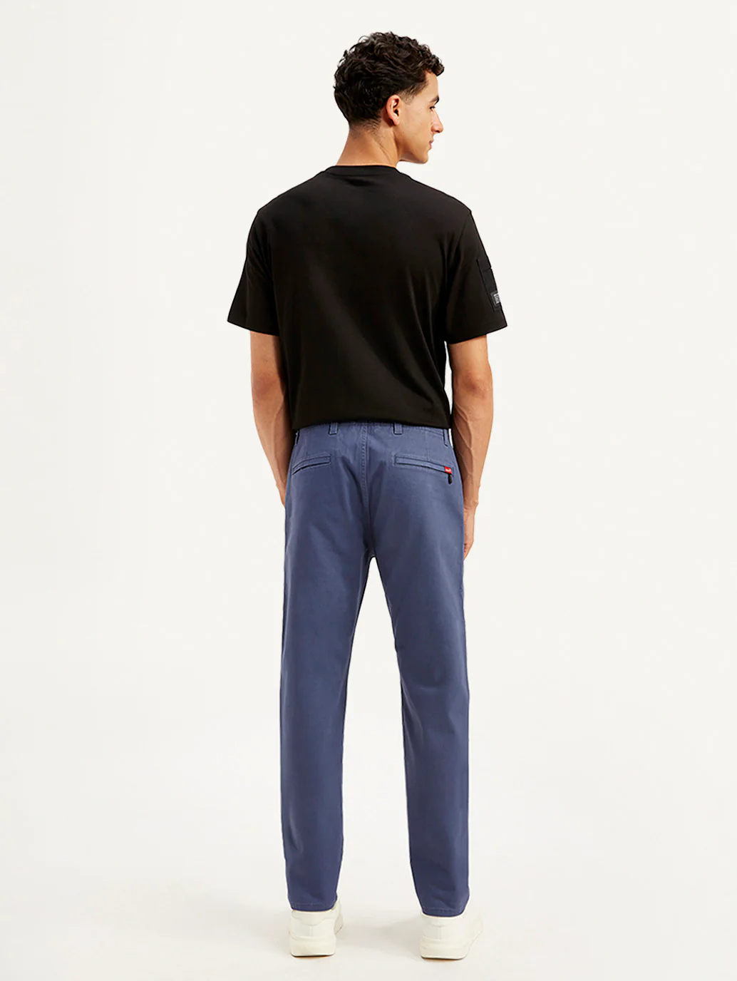 Men's Greyish Blue Tapered Chinos - Image 3