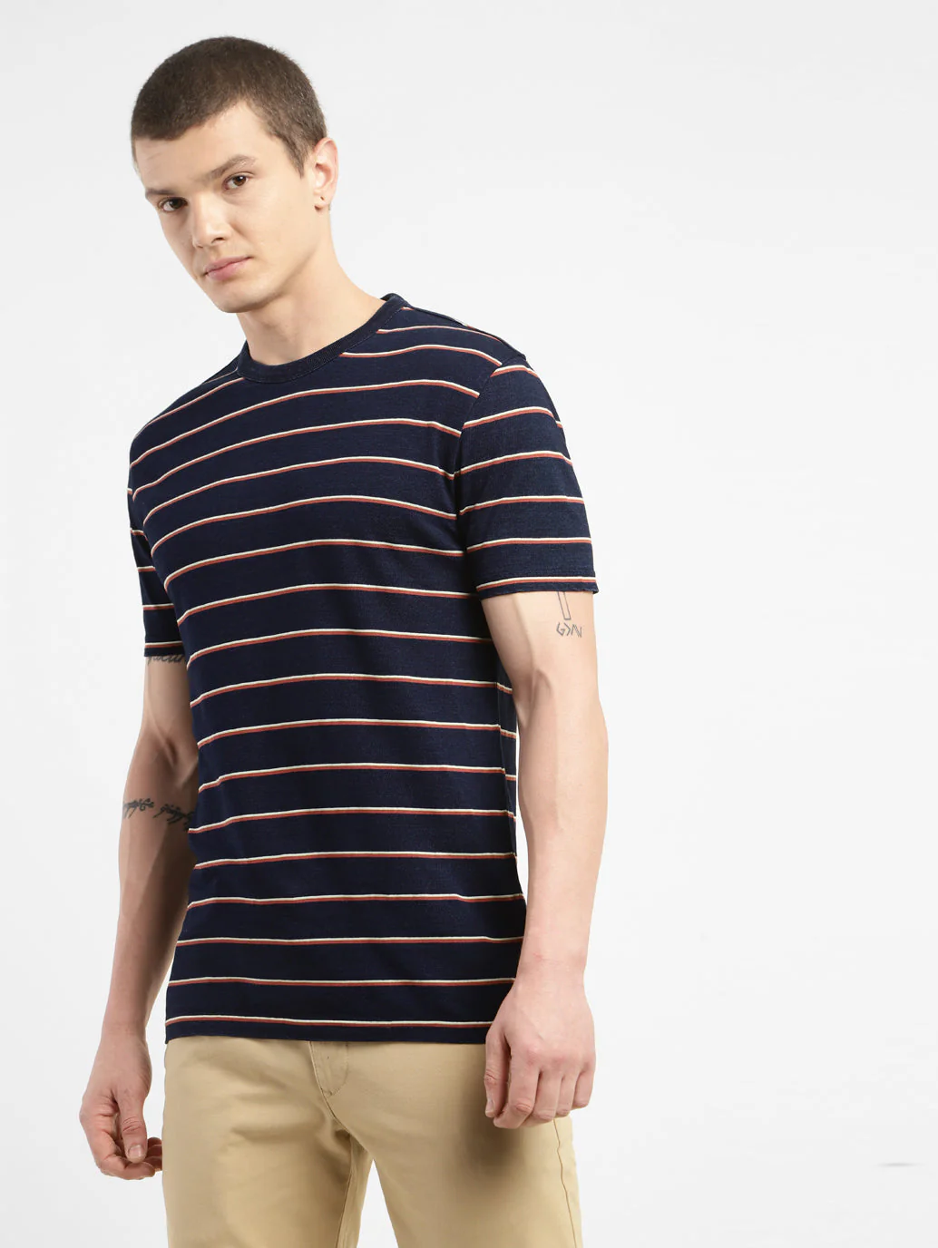 Men's Striped Regular Fit T-shirt - Image 2