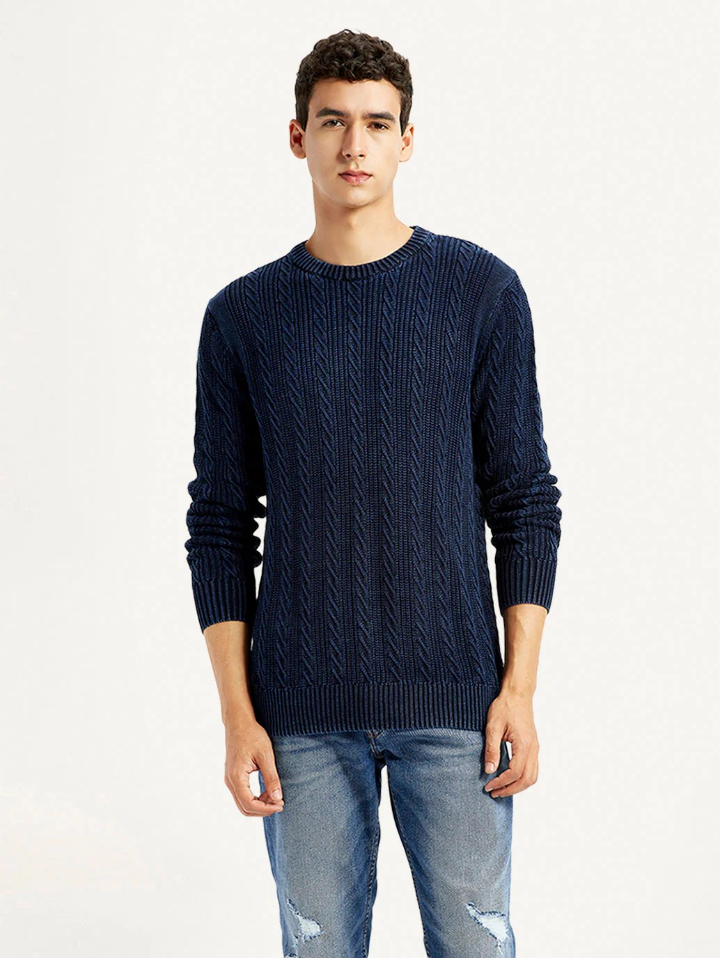Men's Indigo Crew Neck Sweater