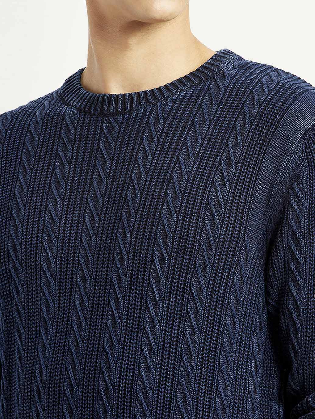 Men's Indigo Crew Neck Sweater - Image 3
