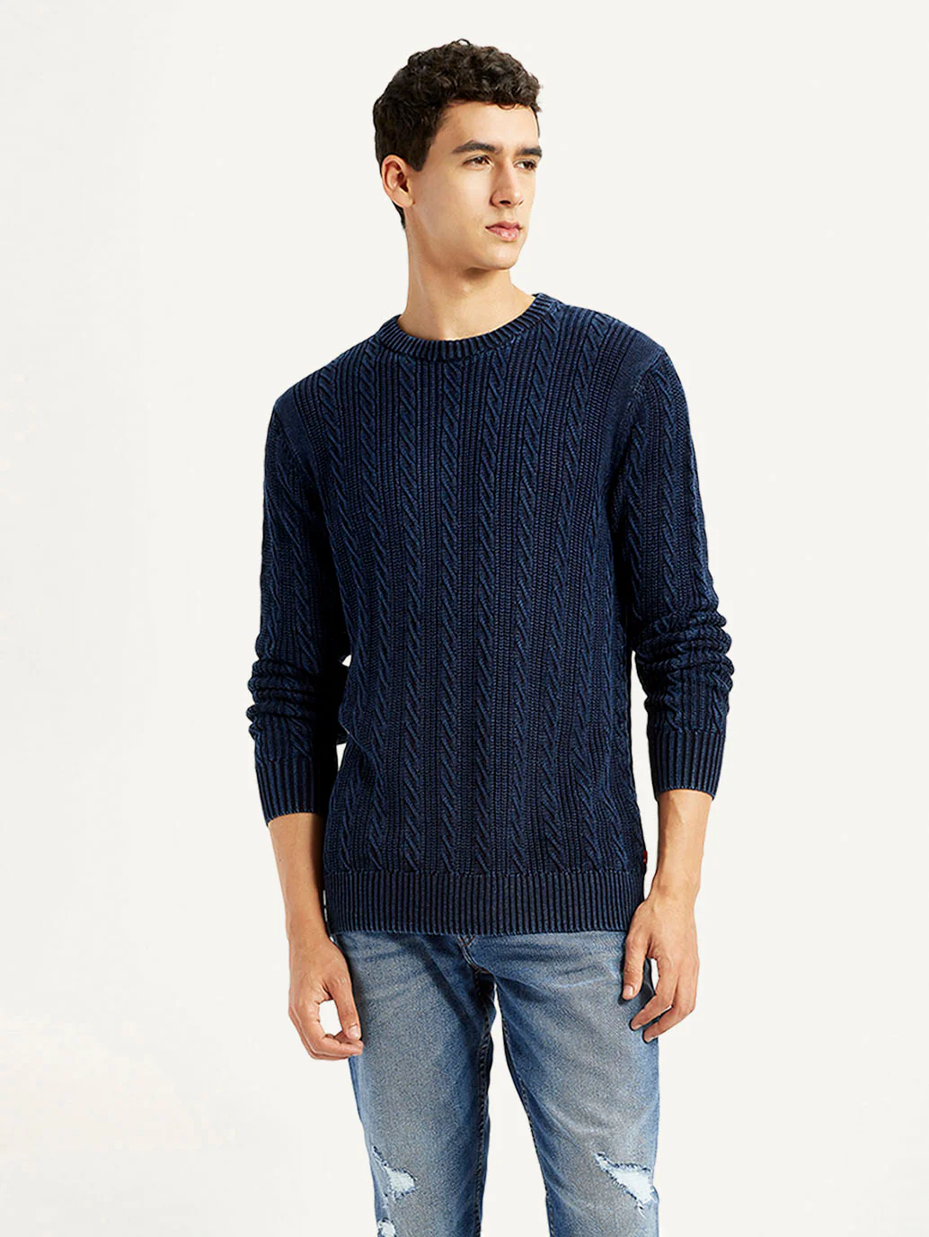 Men's Indigo Crew Neck Sweater - Image 5