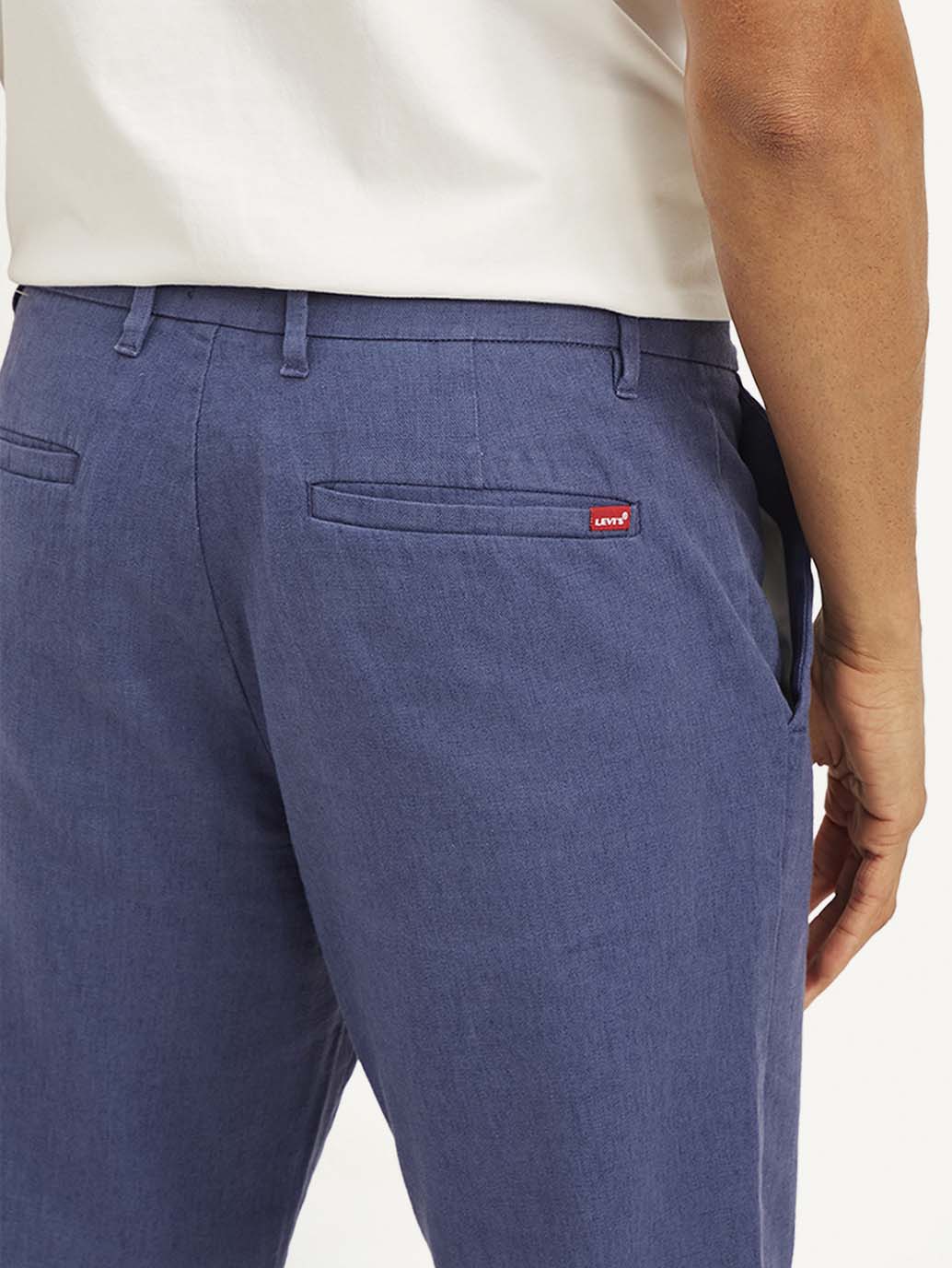 Men's Indigo Authentic Straight Fit Linen Chino Pants - Image 4