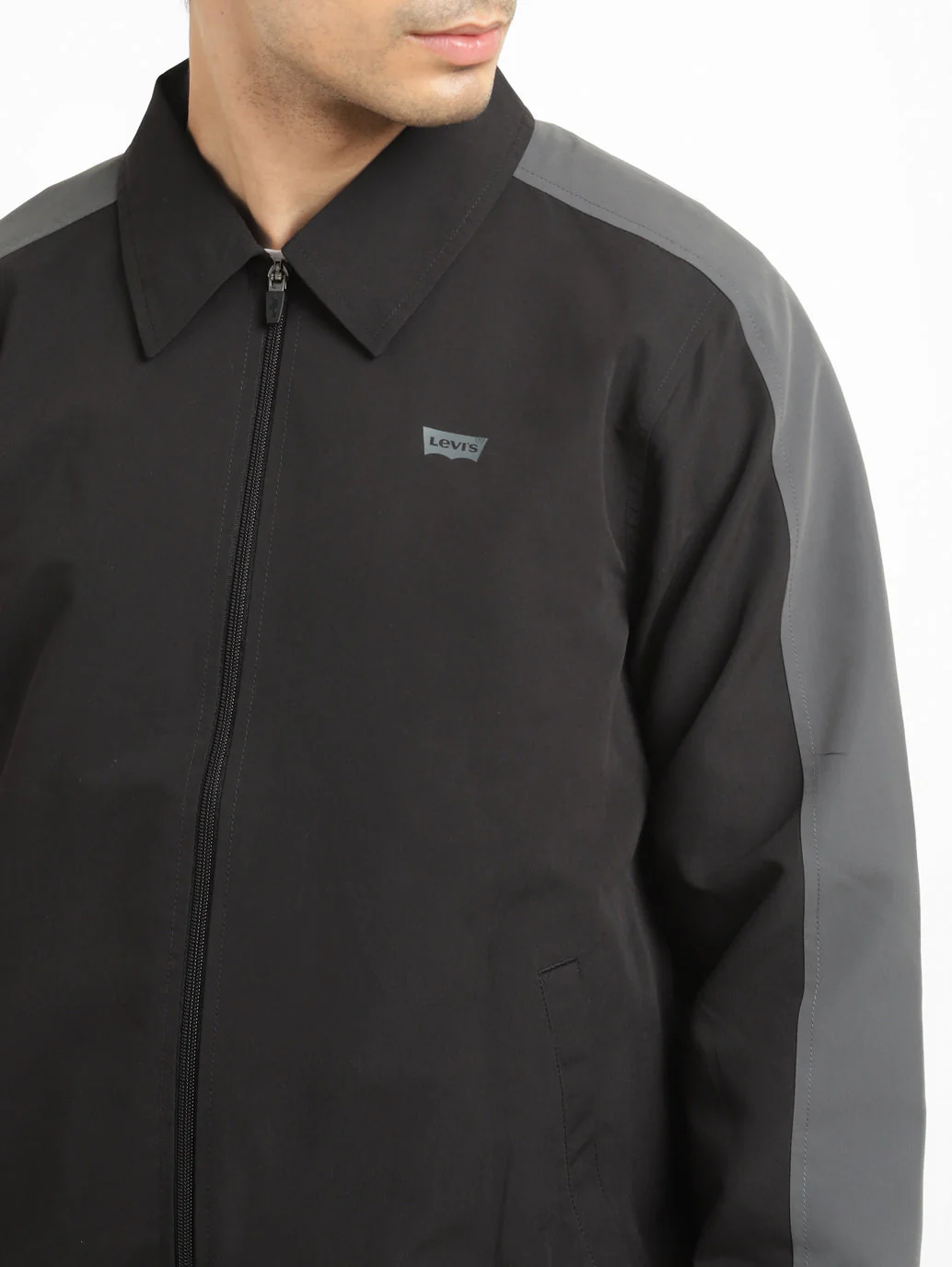 Men's Black High Neck Bomber Jacket - Image 5