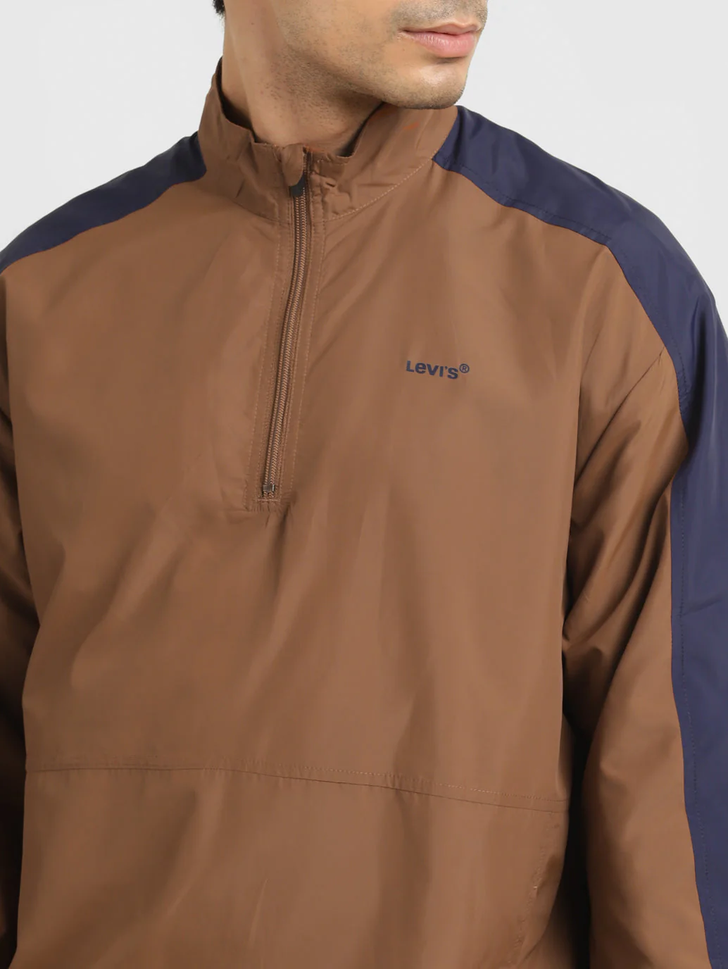 Men's Brown High Neck Tailored Jacket - Image 5