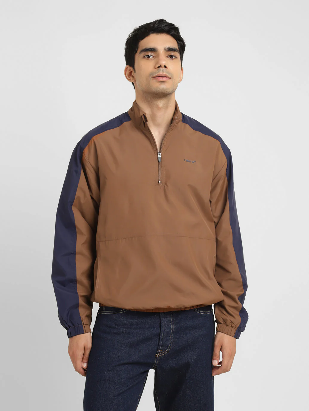 Men's Brown High Neck Tailored Jacket - Image 6